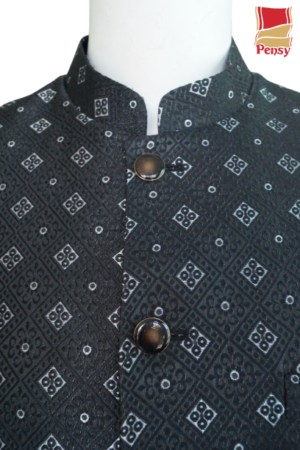 Mens Designer Black Prince Coat - Image 2