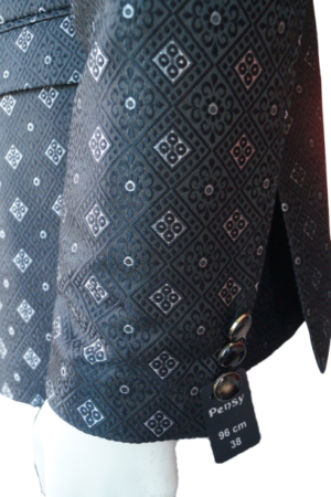 Mens Designer Black Prince Coat - Image 3