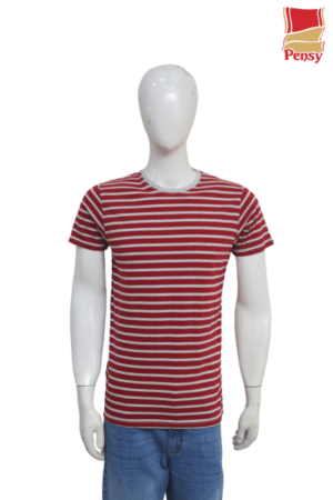 Short Sleeve Merlot Red Lined T-Shirt - Image 2