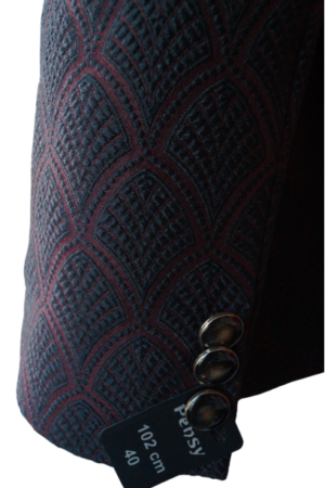 Deep Red And Black Mens Designer Prince Coat - Image 3
