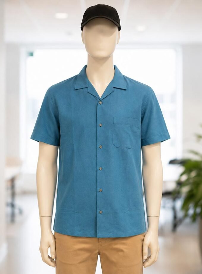 Boston Blue Casual Shirt Closeup Picture