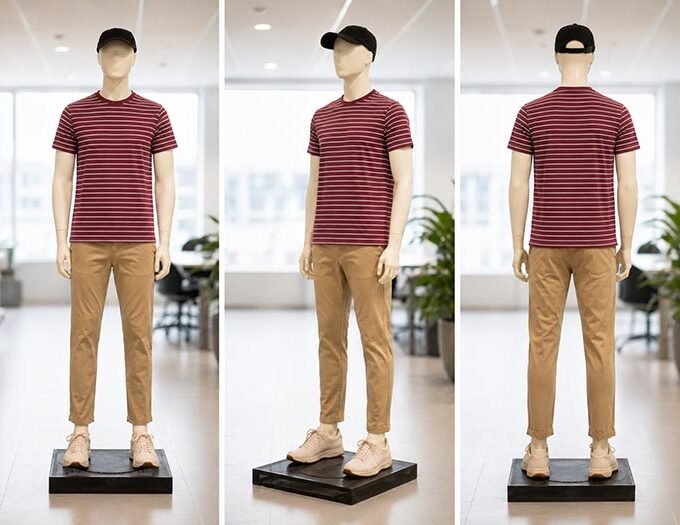Short Sleeve Merlot Red Lined T-Shirt
