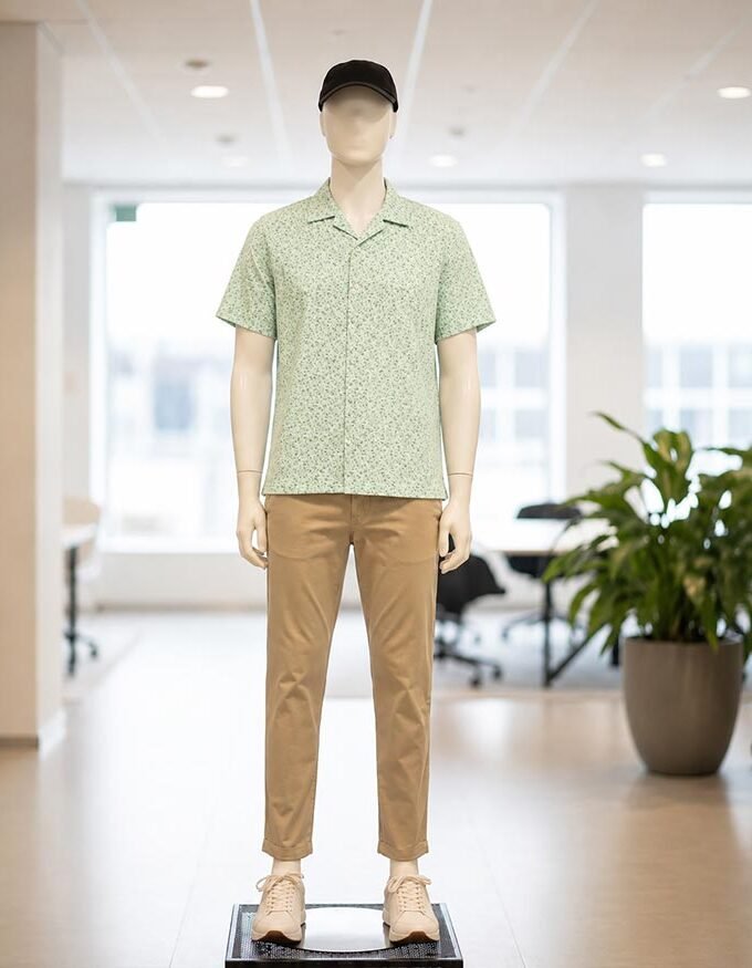 Blue Smoke Green Shirt Picture From Front