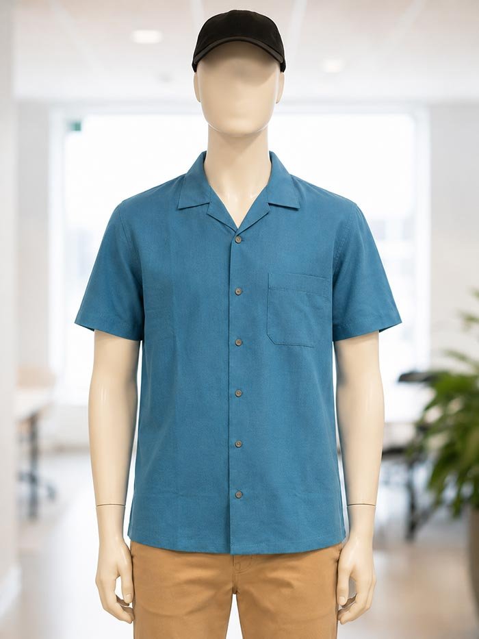 Boston Blue Casual Shirt Closeup Picture