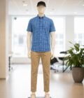 Cornflower Blue Checked Picture from Front
