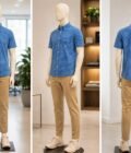 Cornflower Blue Checked Picture from 3 Dimensions