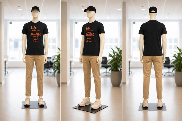 Short Sleeve Shark Black T-Shirt Picture From 3 Dimensions