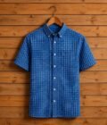 Cornflower Blue Checked Picture on Hanger