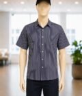 Waikawa Gray Lined Dress Shirt Closeup Picture
