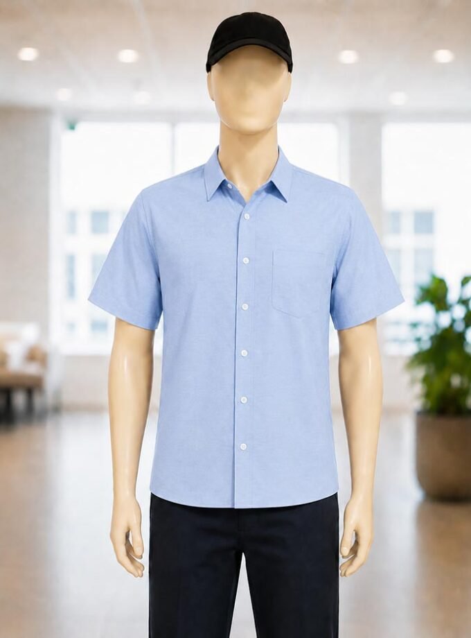 Periwinkle Gray Business Shirt Closeup Picture