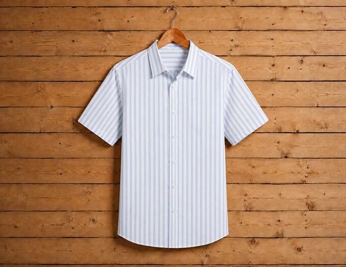 Casper White Lined Business Shirt
