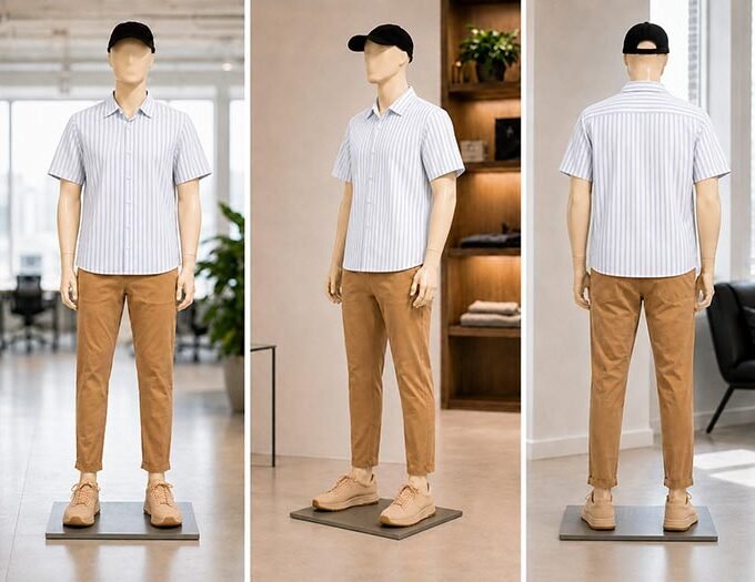 Casper White Lined Business Shirt