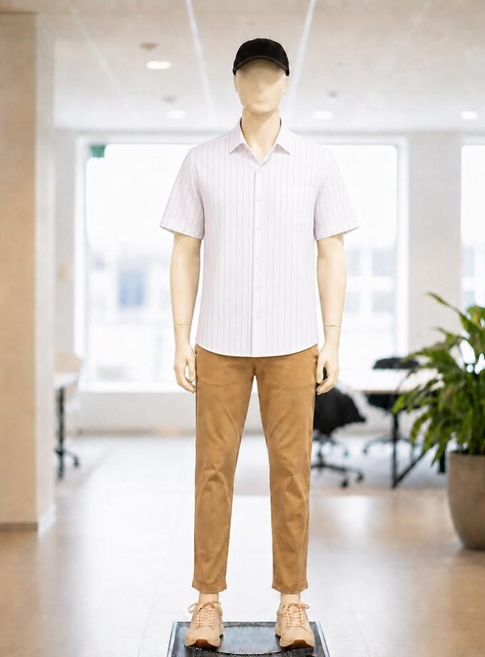Dusty Gray Lined Business Shirt Picture from front