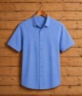 East Bay Blue Business Shirt Picture on Hanger