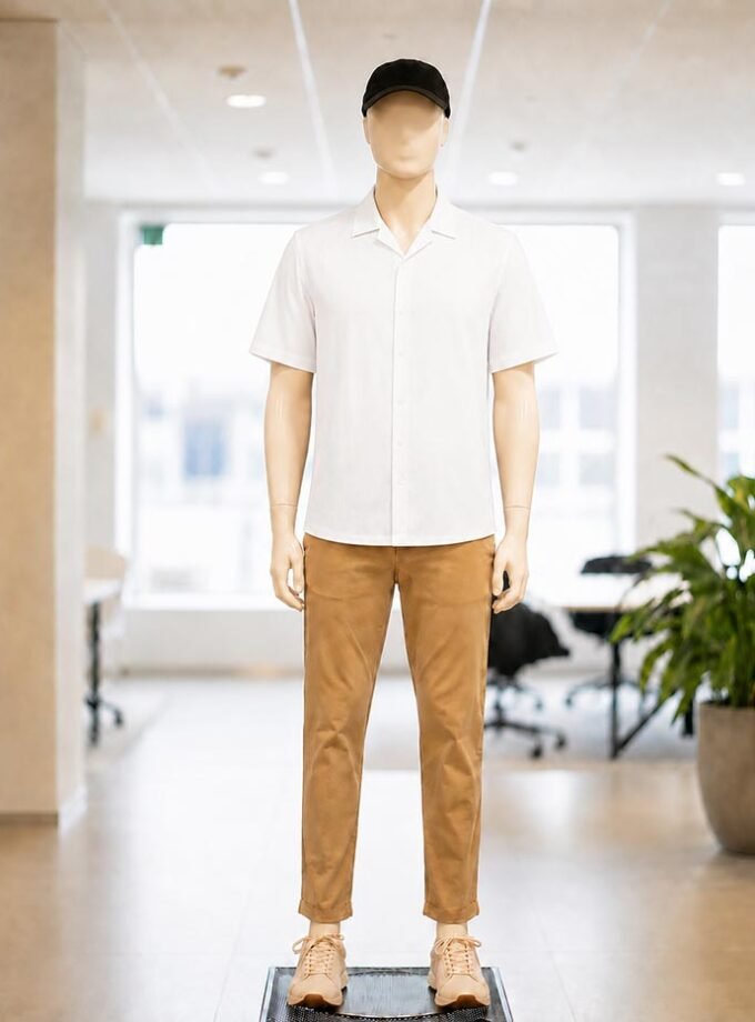 Off white texture Business Shirt Picture from front
