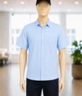 Polo Blue Double Cuff Business Shirt Closeup Picture
