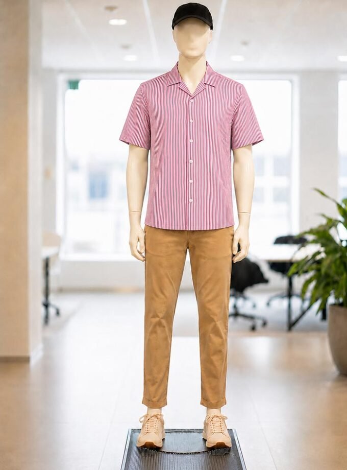 Red Lined Business shirt Picture From Front