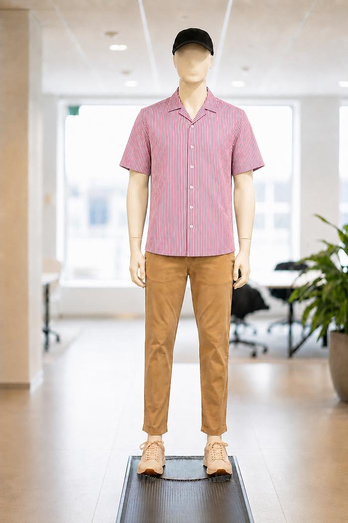 Red Lined Business shirt Picture From Front