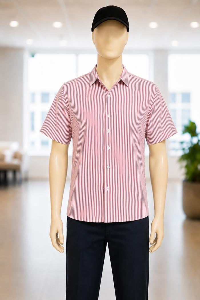 Red Lined Business shirt Closeup Picture