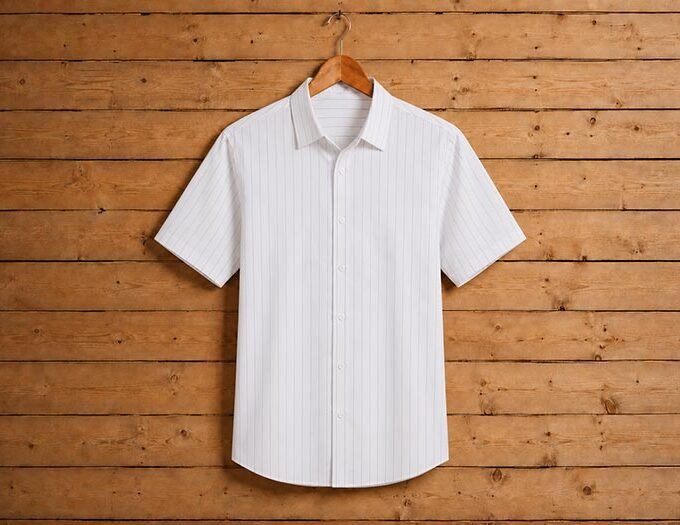Red Lined White Business Shirt