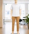 Red Lined White Business Shirt Picture From Front