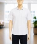 Red Lined White Business Shirt Closeup Picture