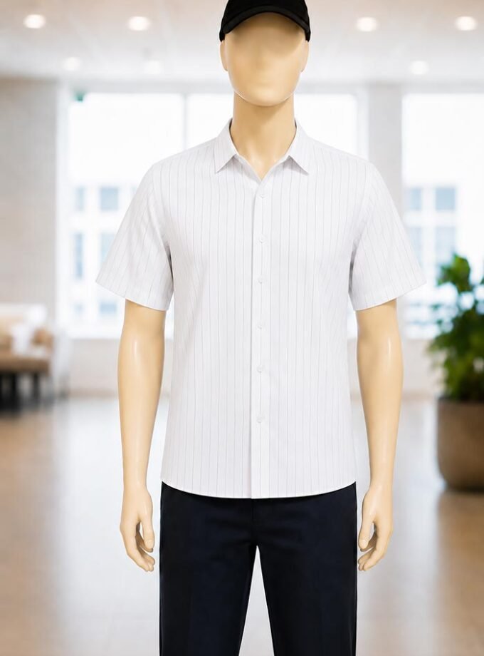 Red Lined White Business Shirt