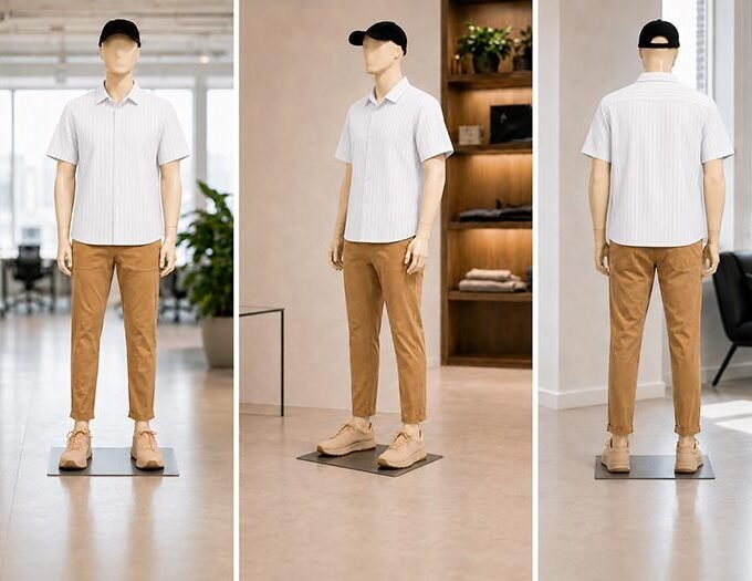 Red Lined White Business Shirt