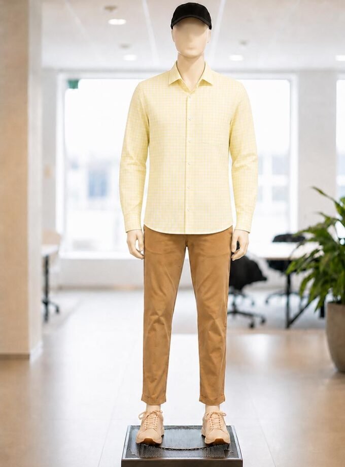 Tacha Yellow Lined Business Shirt Picture From Front