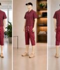 Burnt Umber Red 3-Quarter Shorts Picture From 3 Dimensions