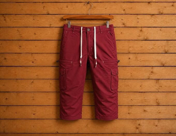 Burnt Umber Red 3-Quarter Shorts