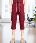 Burnt Umber Red 3-Quarter Shorts Closeup Picture