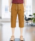 Muesli Brown 3-Quarter Shorts Closeup Picture