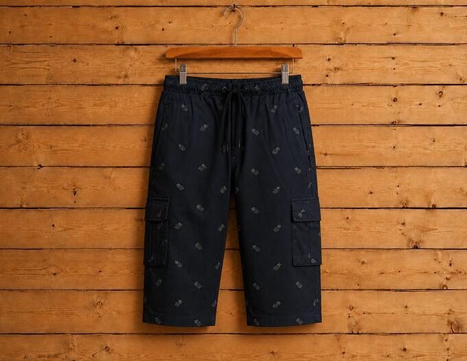 Shark Black 3-Quarter Shorts
