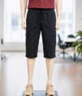 Shark Black 3-Quarter Shorts Closeup Picture