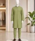 Green Smoke Kurta Pyjama Picture From Front