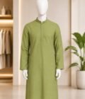 Green Smoke Kurta Pyjama Closeup Picture