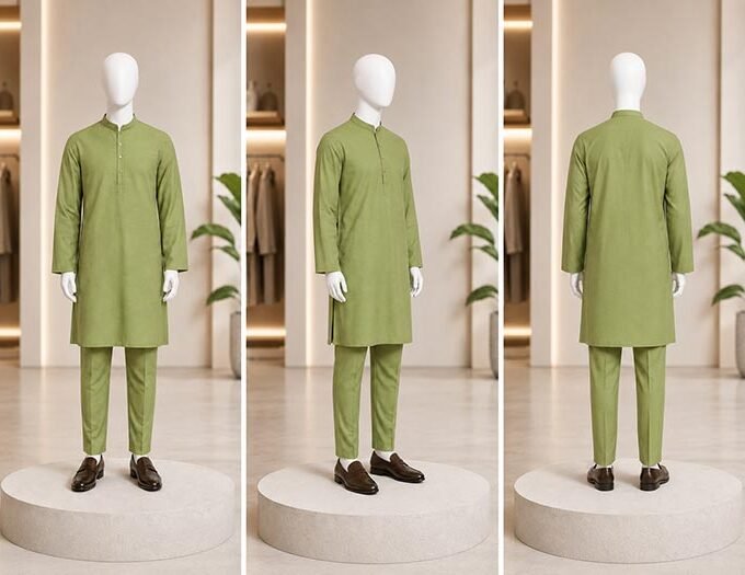 Green Smoke Kurta Pyjama
