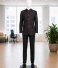 Deep Red And Black Mens Designer Prince Coat Picture From Front