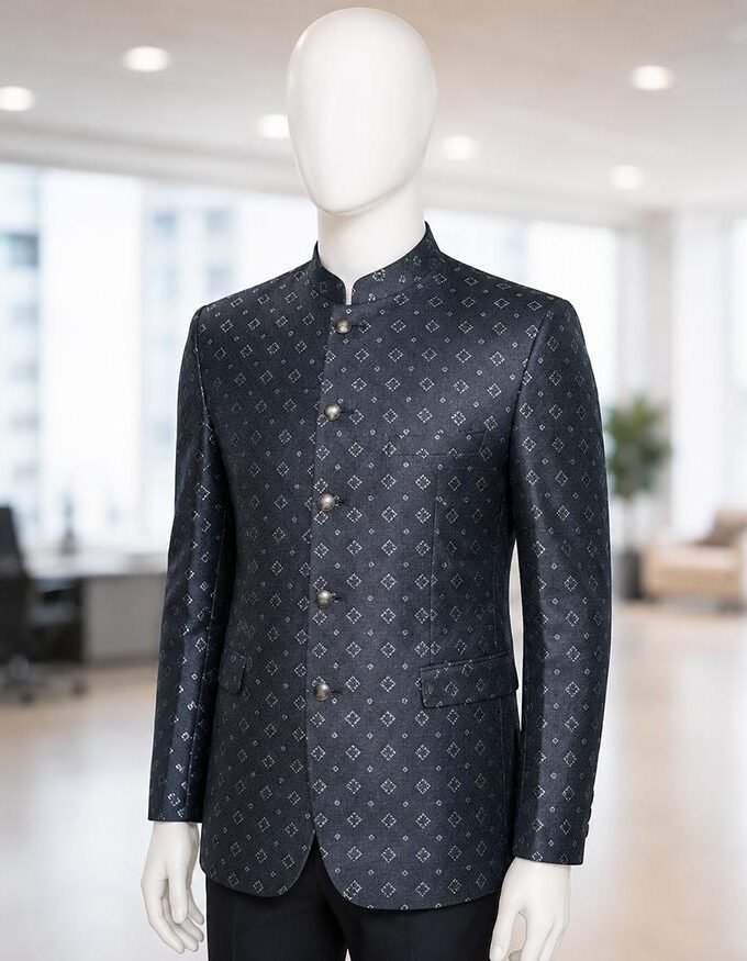 Designer Black Prince Coat For Men