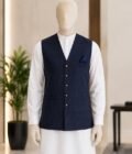 River Bed Check Lined Waist Coat Closeup Picture