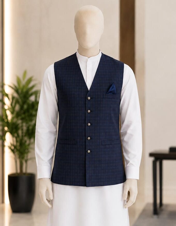 River Bed Check Lined Waist Coat