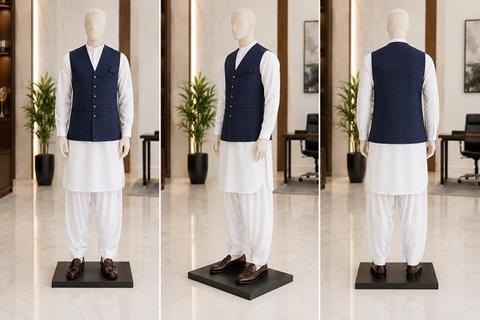 River Bed Check Lined Waist Coat Picture From 3 Dimensions