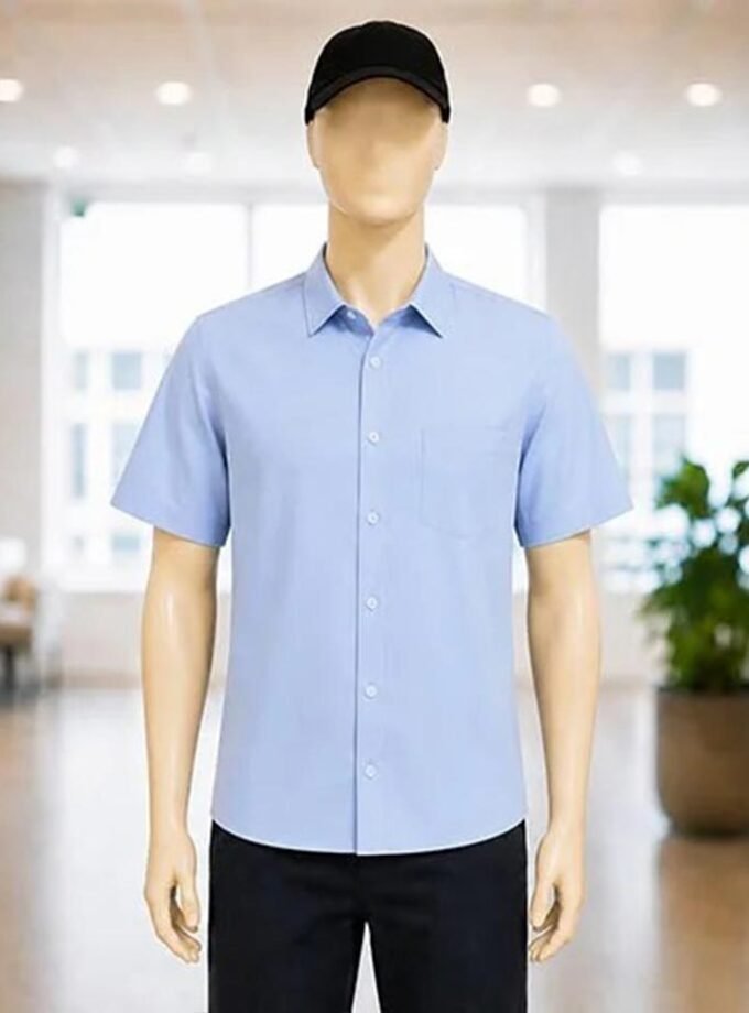 Periwinkle Gray Business Shirt Closeup Picture