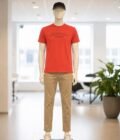 Short Sleeve Punch Red T-Shirt Picture From front