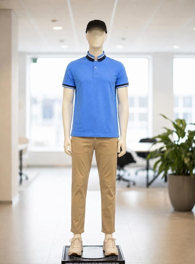 Short Sleeve Sapphire Blue T-Shirt For Men