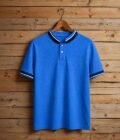 Short Sleeve Sapphire Blue T-Shirt Picture On Hanger