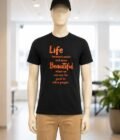 Short Sleeve Shark Black T-Shirt Closeup Picture
