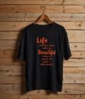 Short Sleeve Shark Black T-Shirt Picture On Hanger
