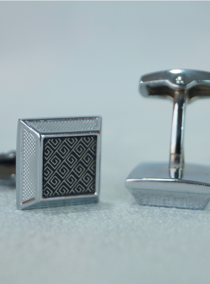 Sliver & Black Styled Cuff Links